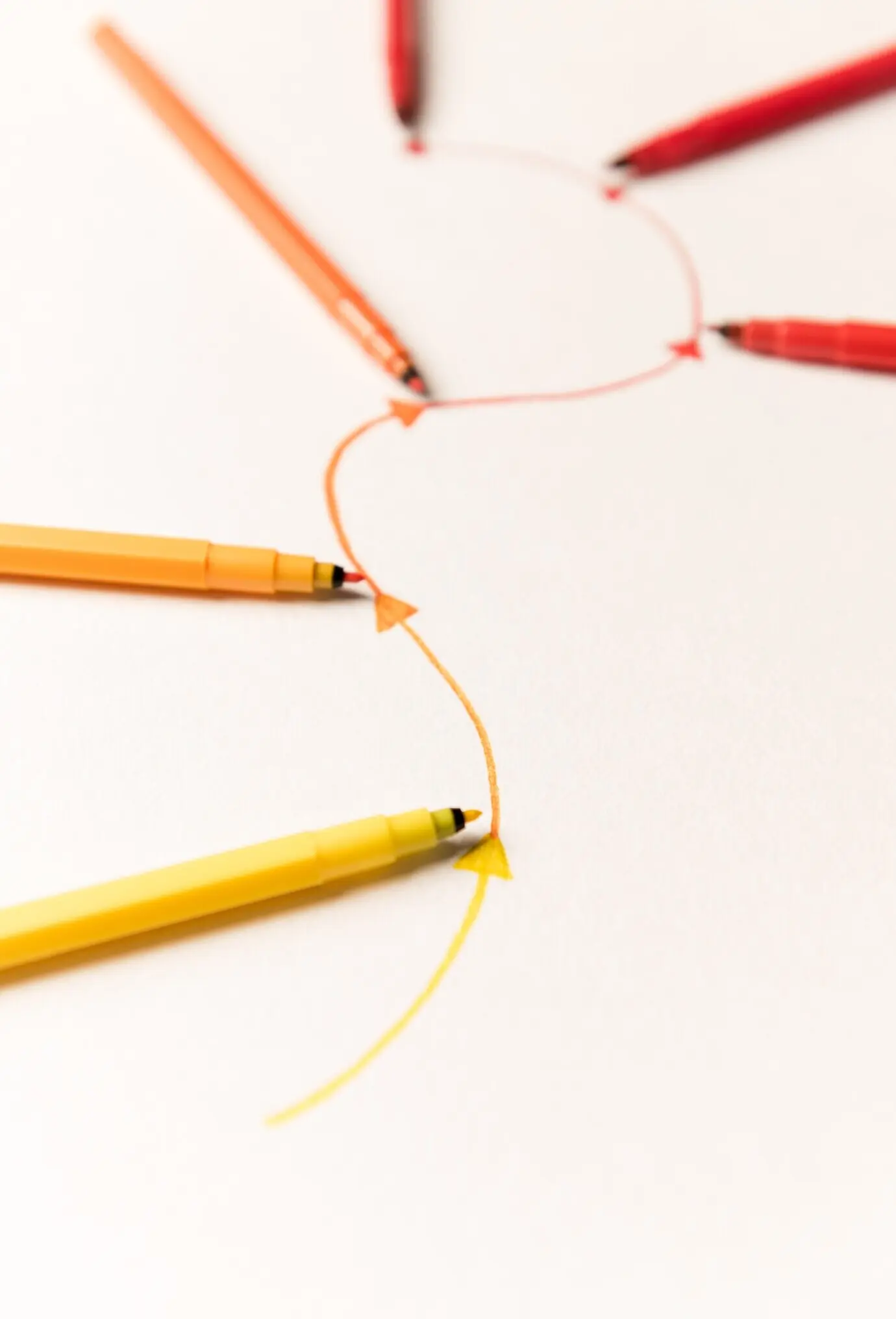 Bild einer mit Markern gemalten linearen Route.